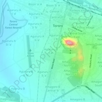 Agururu B I 'e' topographic map, elevation, terrain