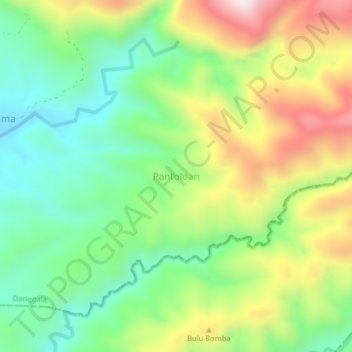 Pantoloan topographic map, elevation, terrain