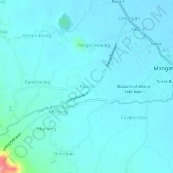 Parian topographic map, elevation, terrain