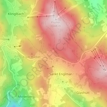 Hügelhof topographic map, elevation, terrain