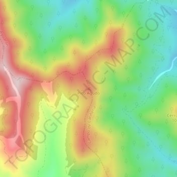 Pico Agudo topographic map, elevation, terrain