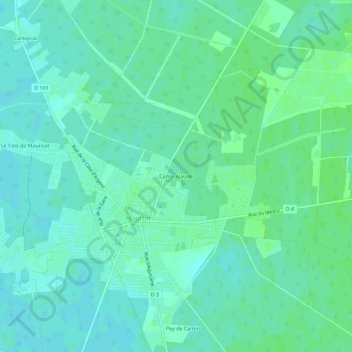 Cante-Alaude topographic map, elevation, terrain