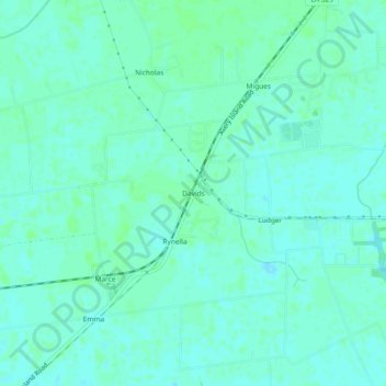 Davids topographic map, elevation, terrain