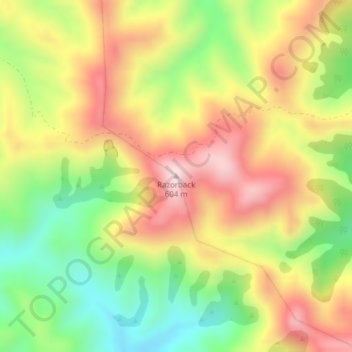 Razorback topographic map, elevation, terrain