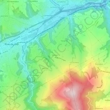 Granger topographic map, elevation, terrain
