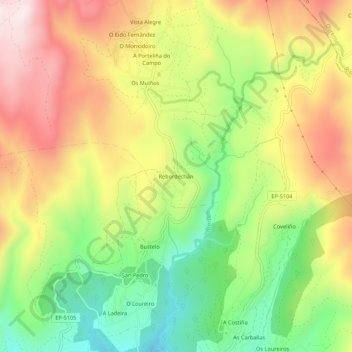 Rebordechán topographic map, elevation, terrain
