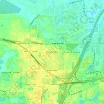 Wilson Place topographic map, elevation, terrain