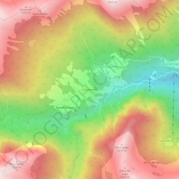 Cimalmotto topographic map, elevation, terrain