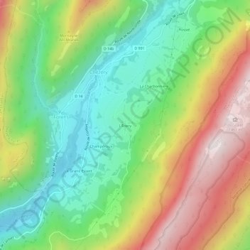 L'Épery topographic map, elevation, terrain