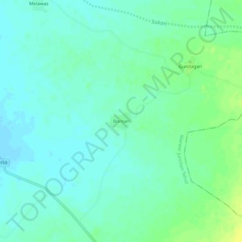 Bornan topographic map, elevation, terrain