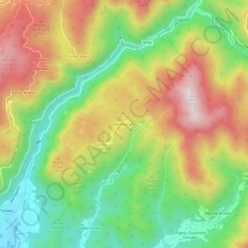 Monteprato topographic map, elevation, terrain