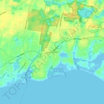 South Chatham topographic map, elevation, terrain