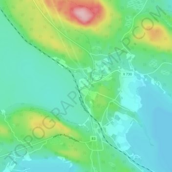 Hennan topographic map, elevation, terrain