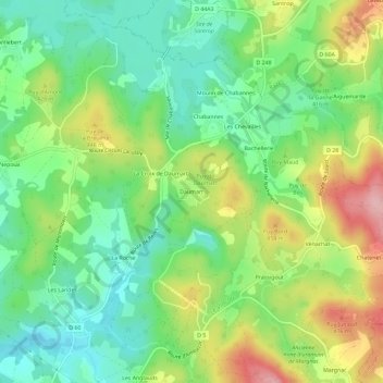 Daumart topographic map, elevation, terrain