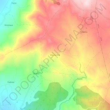 Vilariño Frío topographic map, elevation, terrain