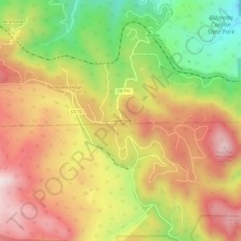 Copperdale topographic map, elevation, terrain