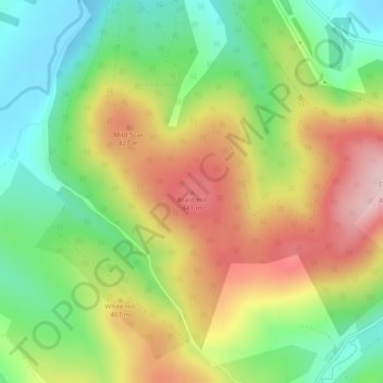 Braid Hill topographic map, elevation, terrain