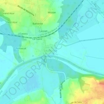 Maison Bellepeyre topographic map, elevation, terrain