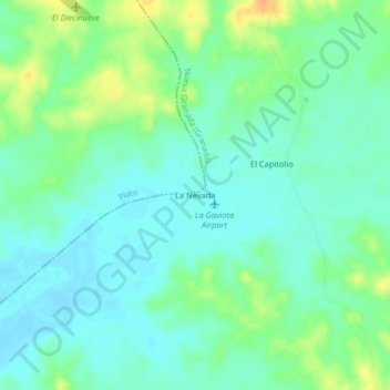 La Nevada topographic map, elevation, terrain