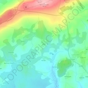 Litiez topographic map, elevation, terrain