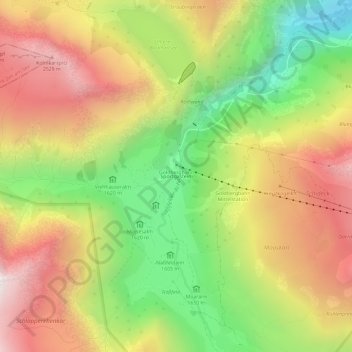 Sportgastein topographic map, elevation, terrain