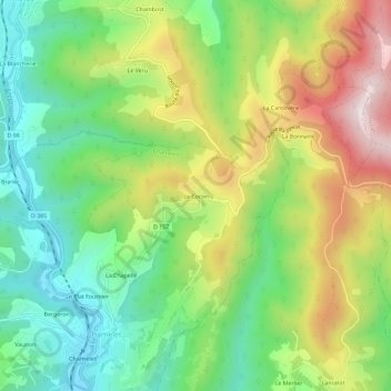 Le Cocon topographic map, elevation, terrain