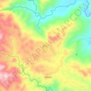 Pusot topographic map, elevation, terrain