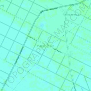 Puntik Tengah topographic map, elevation, terrain