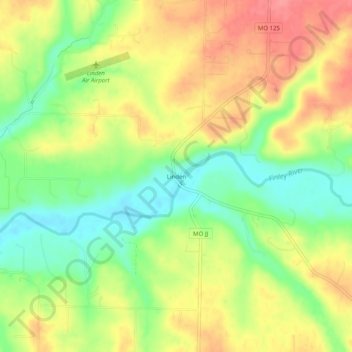 Linden topographic map, elevation, terrain