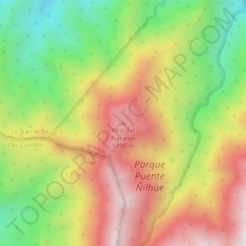 Alto del Naranjo topographic map, elevation, terrain