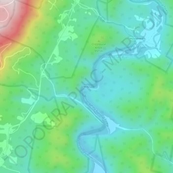 Nida topographic map, elevation, terrain