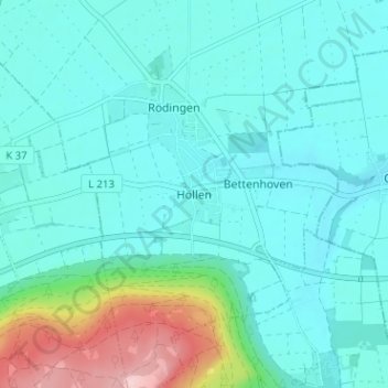Höllen topographic map, elevation, terrain