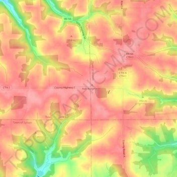Ash Ridge topographic map, elevation, terrain