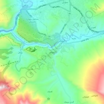 Rawandiz topographic map, elevation, terrain