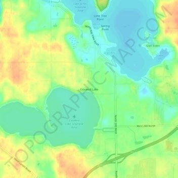 Crooked Lake topographic map, elevation, terrain