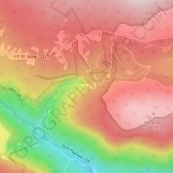 Kaaterskill Falls topographic map, elevation, terrain
