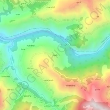 byali topographic map, elevation, terrain
