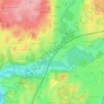Alt Karbach topographic map, elevation, terrain