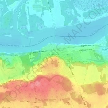 Cumberland topographic map, elevation, terrain