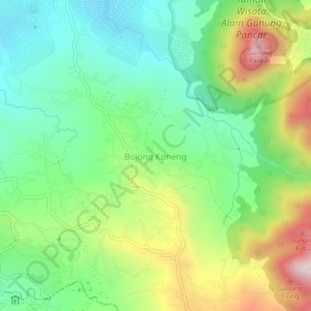 Bojong Koneng topographic map, elevation, terrain