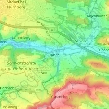 Rasch topographic map, elevation, terrain