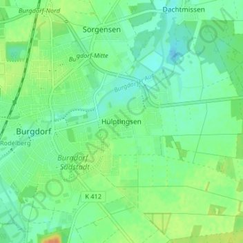 Hülptingsen topographic map, elevation, terrain