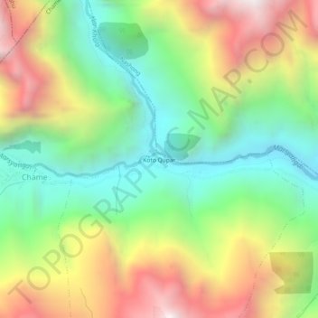 Koto Qupar topographic map, elevation, terrain
