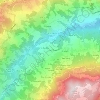 Rovinella topographic map, elevation, terrain