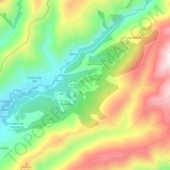 Fisteus topographic map, elevation, terrain