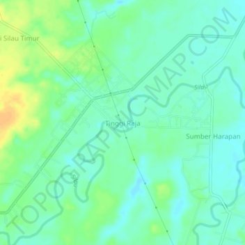 Tinggi Raja topographic map, elevation, terrain