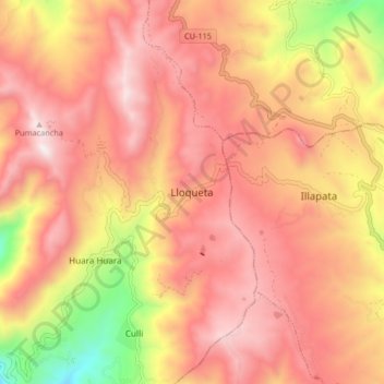 Lloqueta topographic map, elevation, terrain