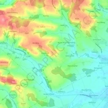 Waldenberg topographic map, elevation, terrain