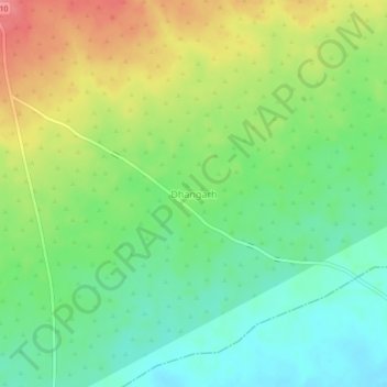 Dhangarh topographic map, elevation, terrain