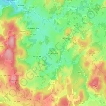 Chez Chabot topographic map, elevation, terrain